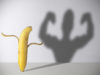 バナナとマッチョ男の影
